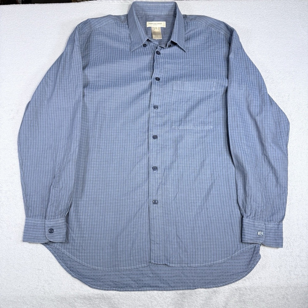 Pronto Uomo Blue Long Sleeve Blue Button Up Shirt Men's Size XXL